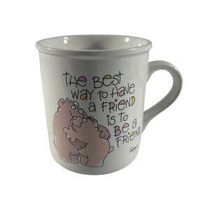 Vintage Fabrizio Message Mug Bears Friendship Be a Friend Coffee Tea Retro Cup